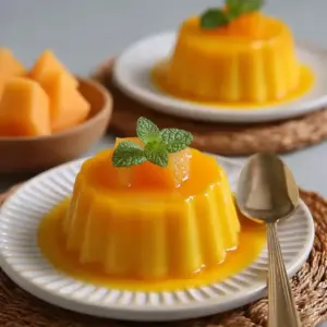 Flan de melon rafraîchissant