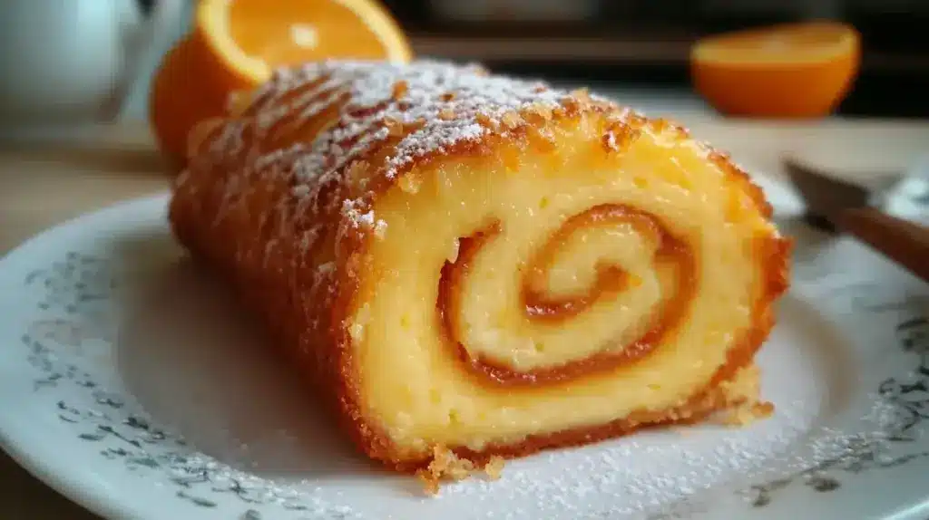 Flan roulé à l’orange savoureux