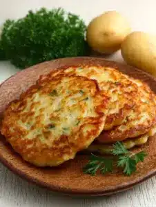 Galettes de pommes de terre aux oignons croustillantes
