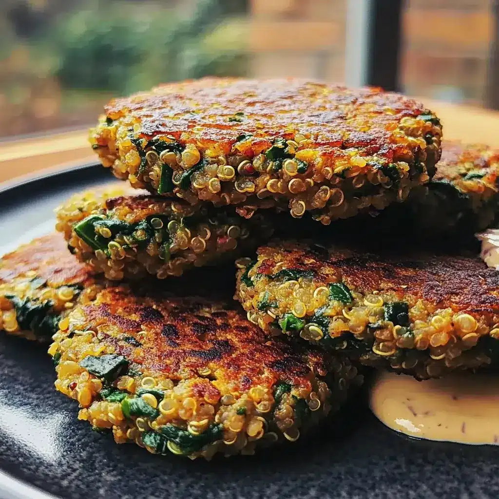 Galettes de Quinoa et Épinards au Curry, Sauce à la Noix de Cajou 2 galettes de quinoa et épinards