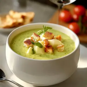 Gaspacho de courgettes au fromage frais