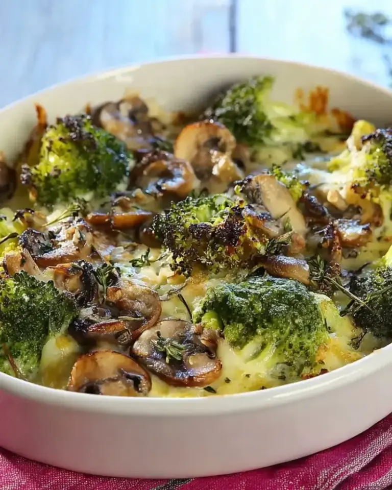 Gratin de brocoli aux champignons