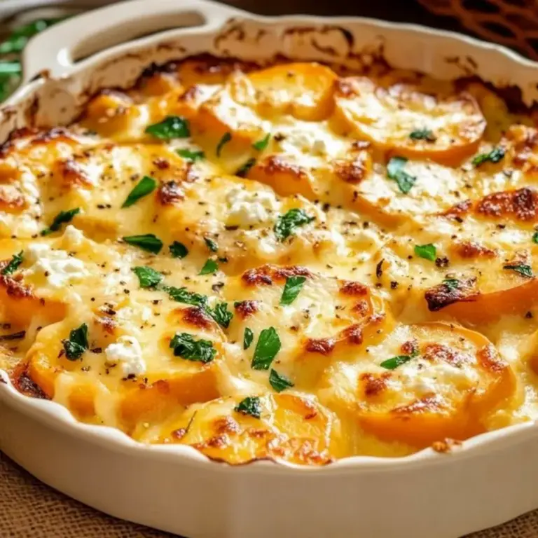 Gratin de Patates Douces, Épinards et Feta