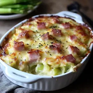 Gratin de poireaux au jambon et béchamel