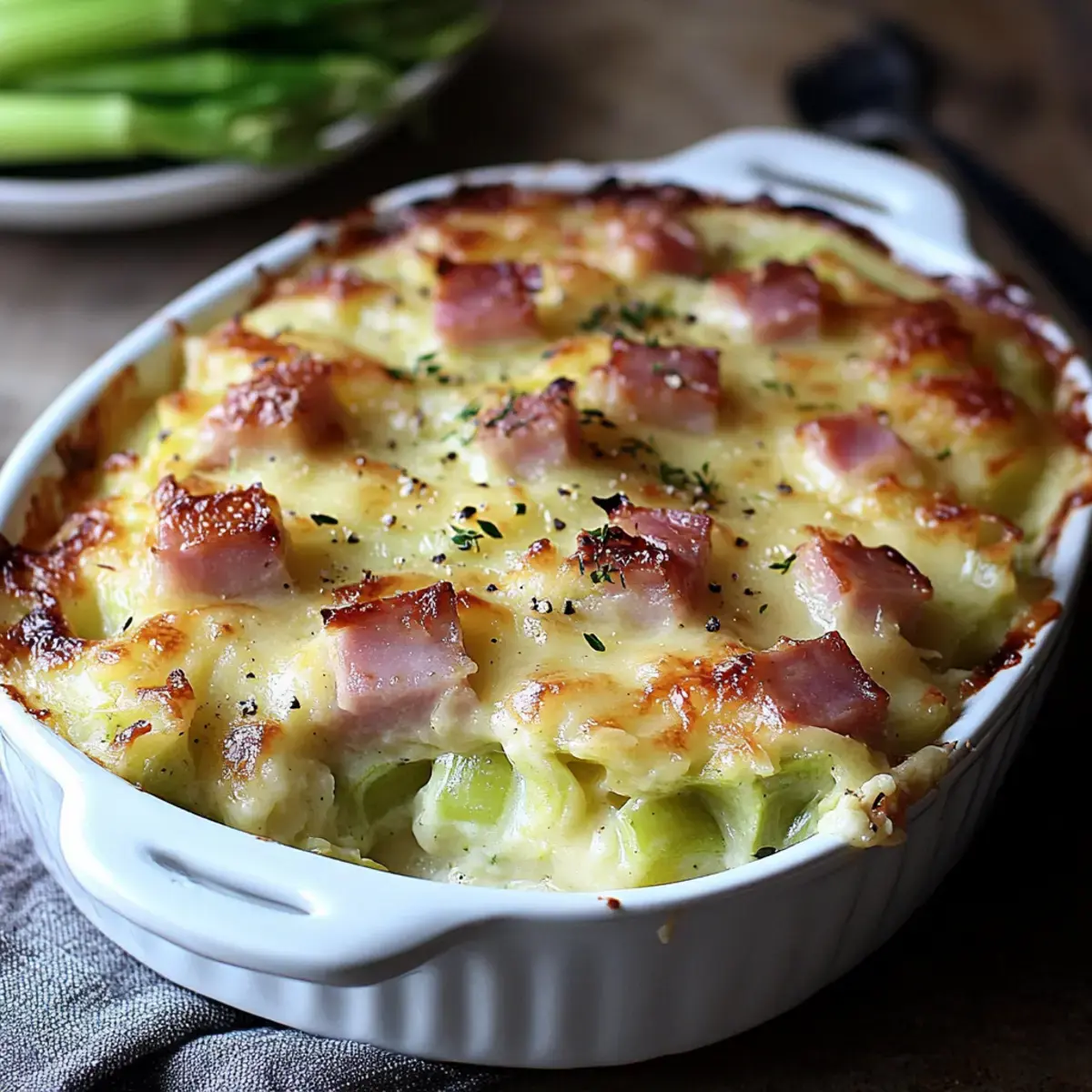 Gratin de poireaux au jambon et à la béchamel : Un régal crémeux - 2 gratin de poireaux au jambon