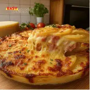 Gratin de pommes de terre au jambon et fromage