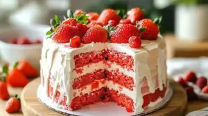 Gâteau aux fraises irrésistible