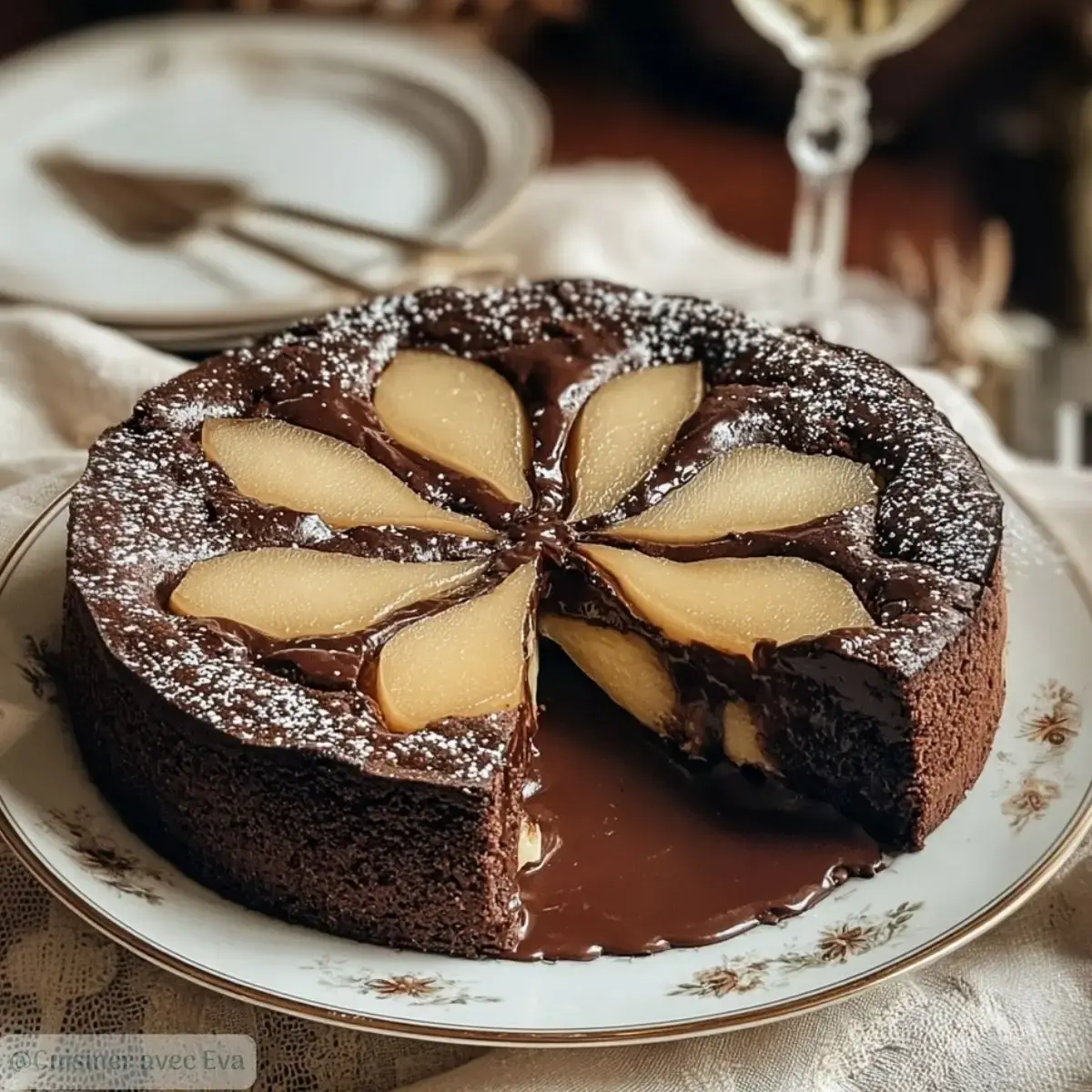 Gâteau crousti-fondant chocolat-poire : un dessert irrésistible - 2 gâteau crousti-fondant chocolat-poire