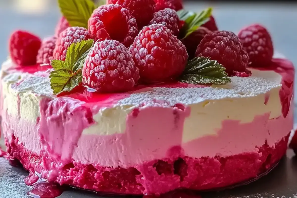 gyteau mousse yaourt framboise