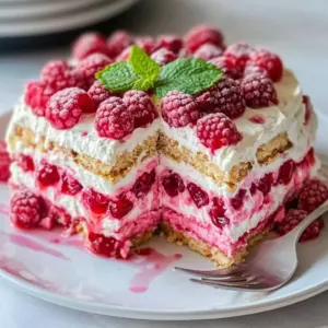 Gâteau frais aux framboises et mascarpone sans cuisson