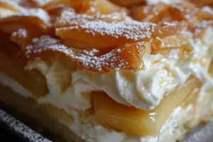 Gâteau éclair aux pommes et caramel fleur de sel