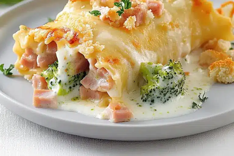 Lasagnes roulées au jambon