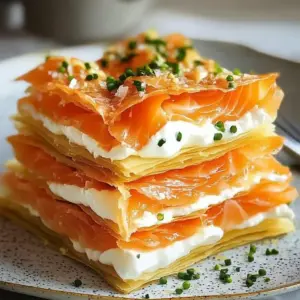 Millefeuille de saumon fumé et mascarpone