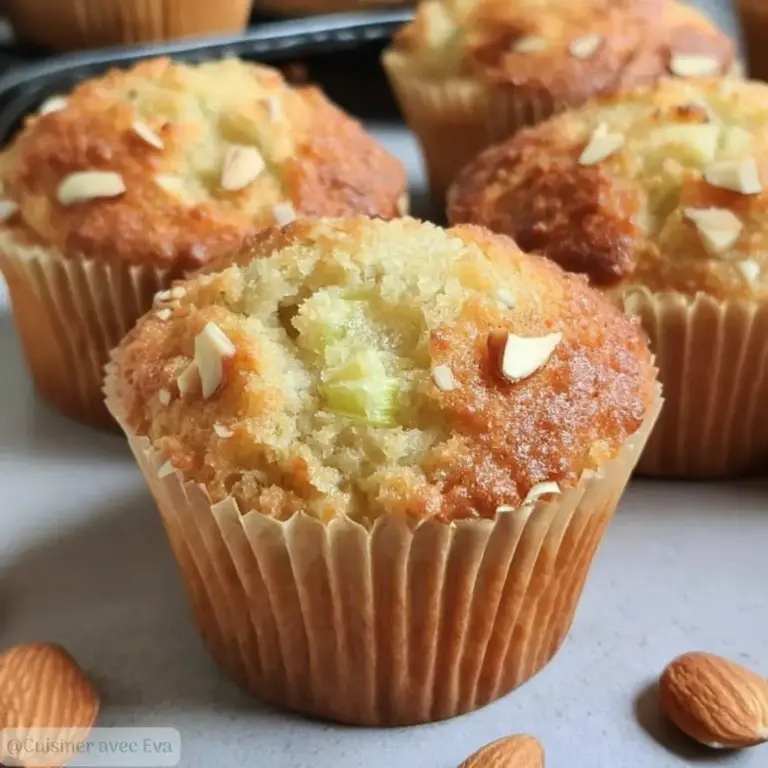 Muffins rhubarbe amande moelleux :  –