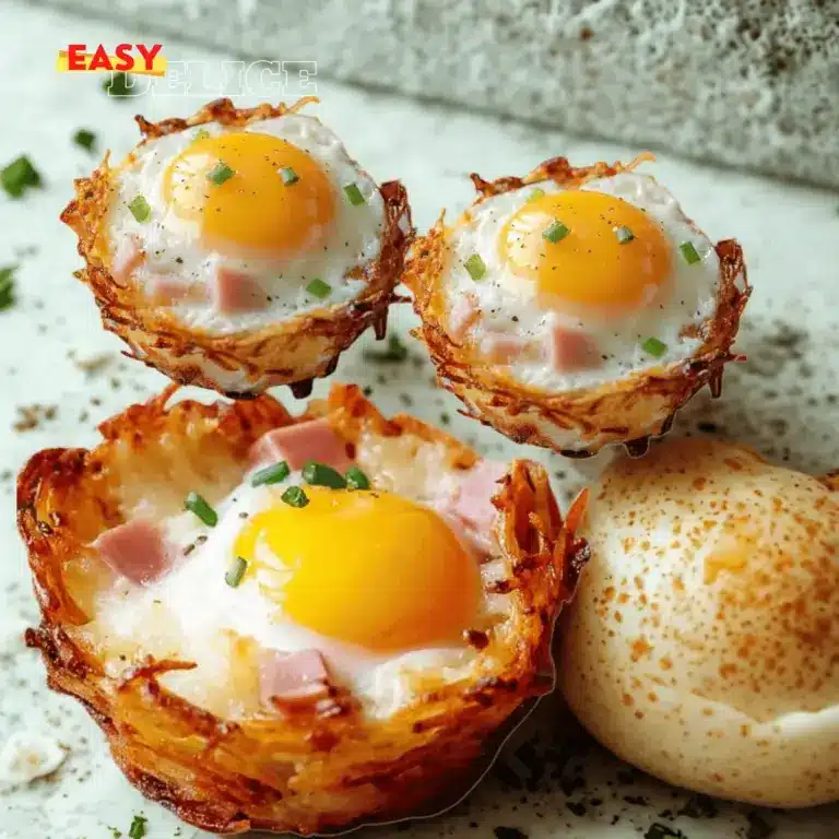Nids de Pommes de Terre aux Œufs, Jambon et Fromage : Une Recette Facile et Savoureuse