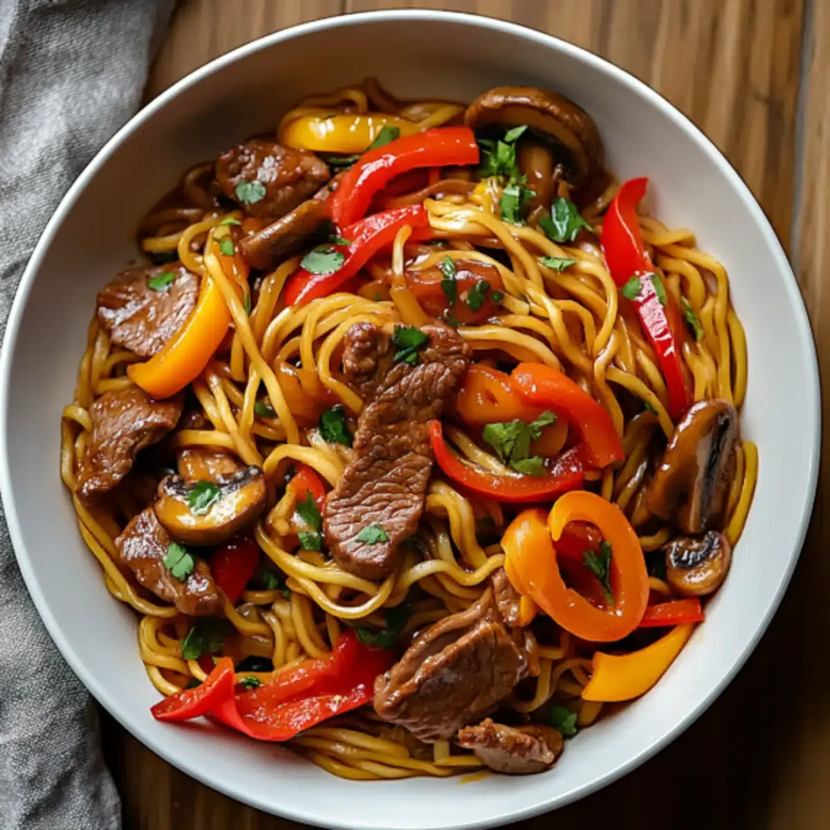 Nouilles Chinoises au Bœuf et Légumes - 2 nouilles chinoises au bœuf
