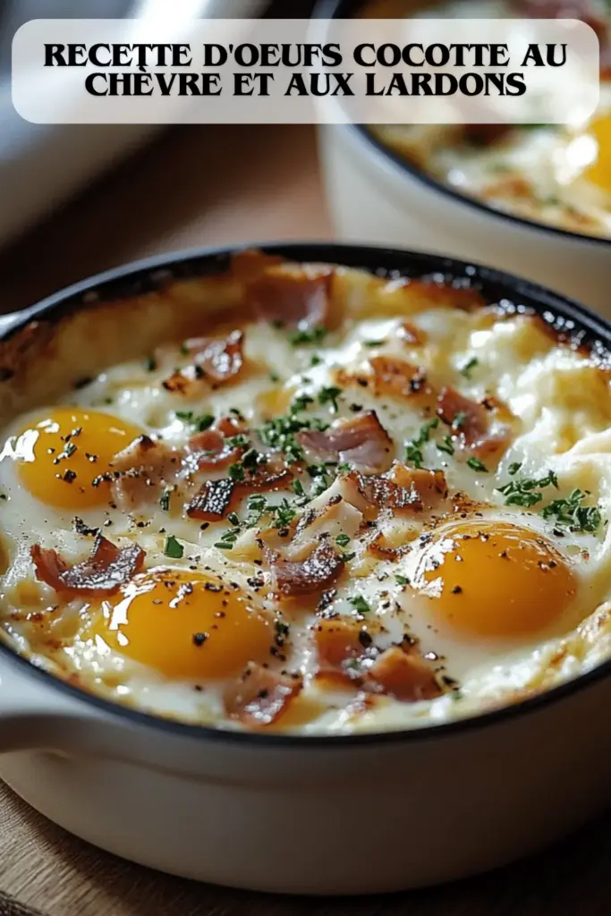 Recette d’Oeufs Cocotte au Chèvre et aux Lardons