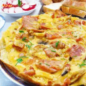 Omelette aux lardons à l’air fryer