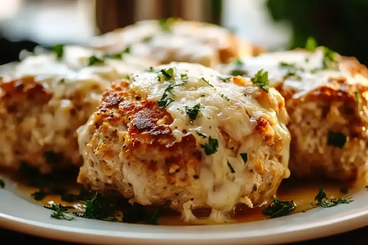 pains de viande de poulet y lail et au parmesan