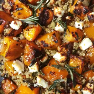 Potimarron rôti au thym, feta et quinoa