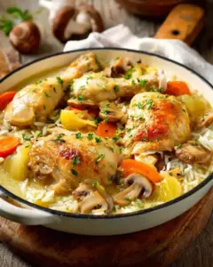 Poule au riz traditionnelle