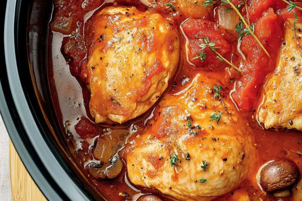 Poulet chasseur à la mijoteuse