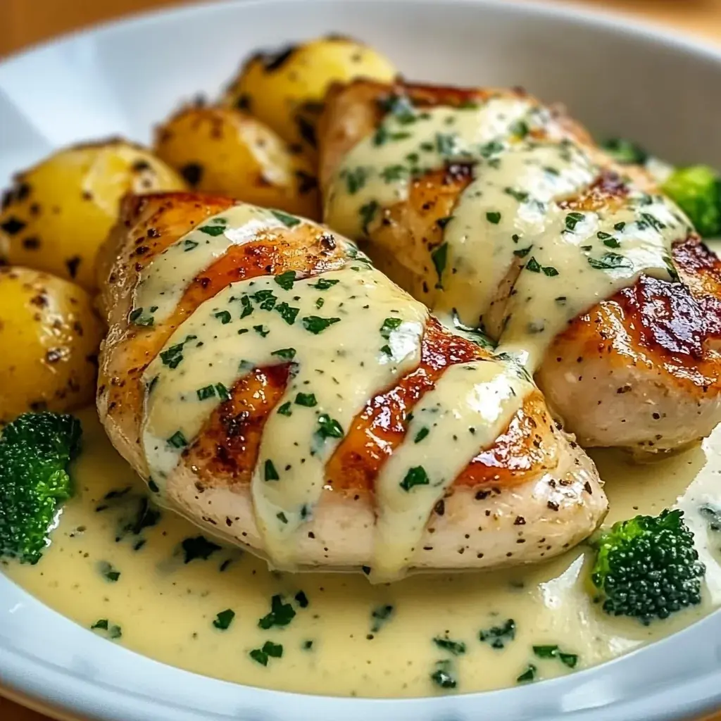 Poulet Sauce Boursin à l’Ail et Fines Herbes