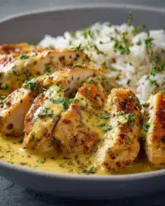 Filets de poulet onctueux à la moutarde et à la crème