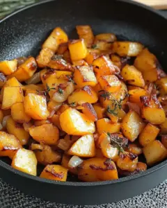 Poêlée de patates douces sautées au thym et à l’ail