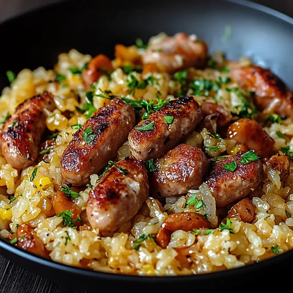 Poêlée Saucisse de bœuf Riz