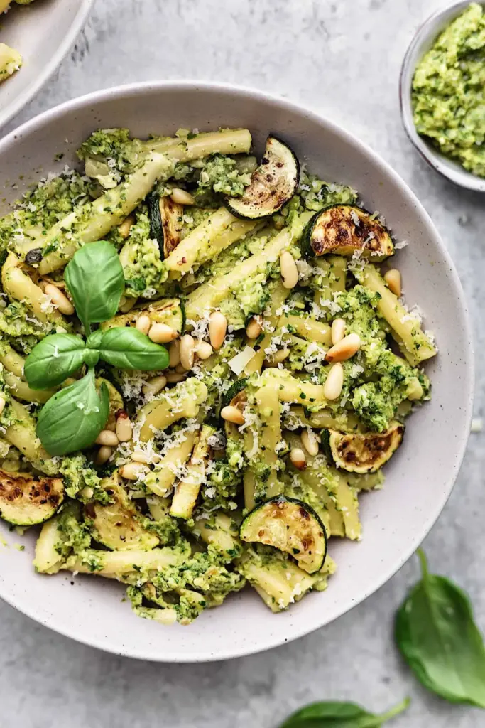 Roasted Courgette Pesto Pasta  – Cupful of Kale