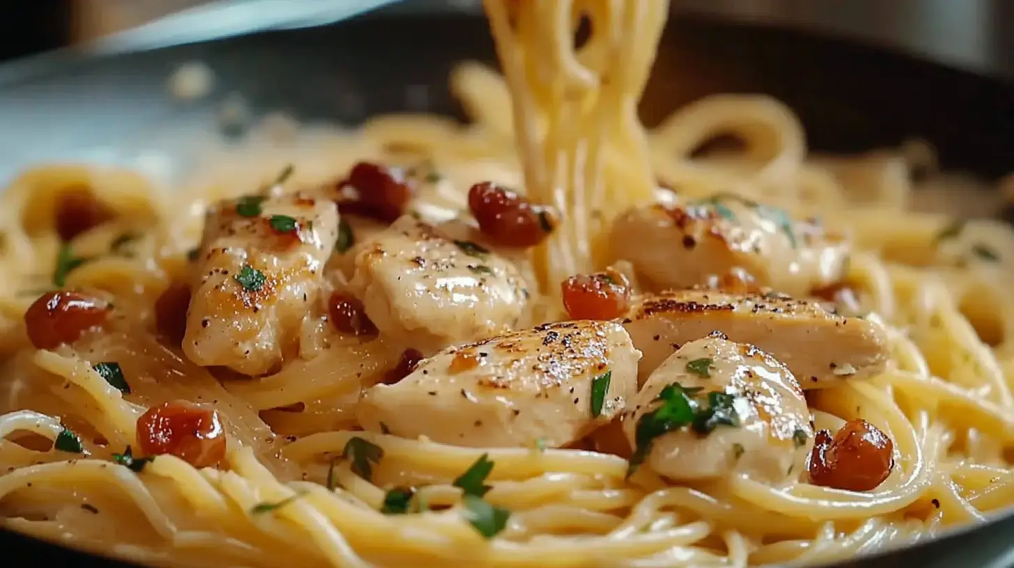 Pâtes crémeuses au poulet à l'italienne 2 pâtes crémeuses au poulet