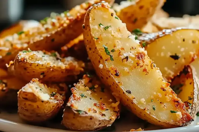 Quartiers de pommes de terre à l'ail et au parmesan au four – Recettes de Luxe