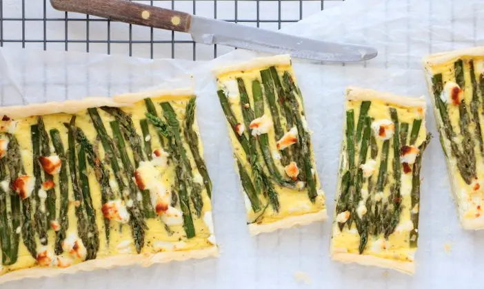 Quiche met groene asperges en geitenkaas