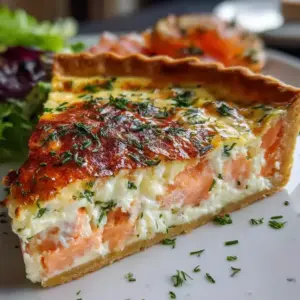 Quiche au saumon fumé et Boursin