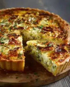 Quiche fondante aux poireaux et emmental