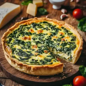 Quiche légère aux épinards et feta sans pâte