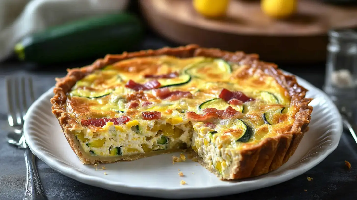 Quiche sans pâte à la courgette et aux lardons 2 quiche sans pâte courgette lardons