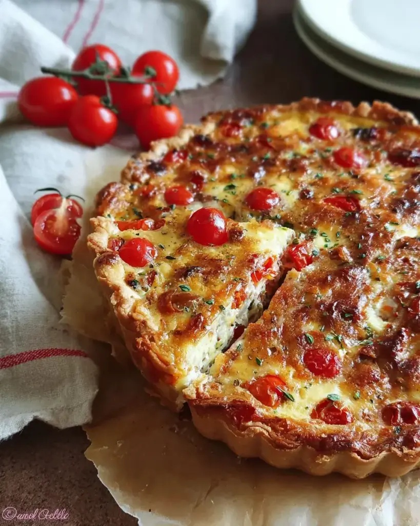 Quiche tomates cerises, thon & mozzarella