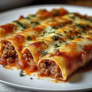 Cannellonis fondants au bœuf haché et sauce tomate