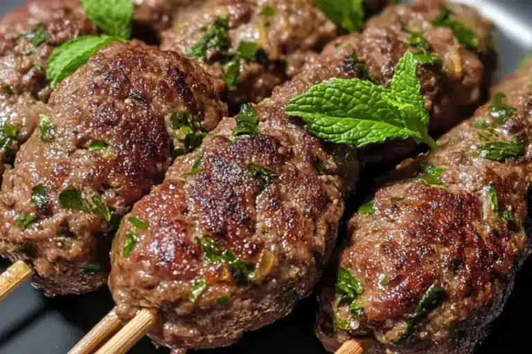 Keftas maison parfumées à la menthe et au basilic