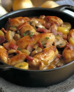 Lapin sauté chasseur à la cocotte