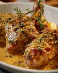 Lapin rôti à la moutarde à l’ancienne