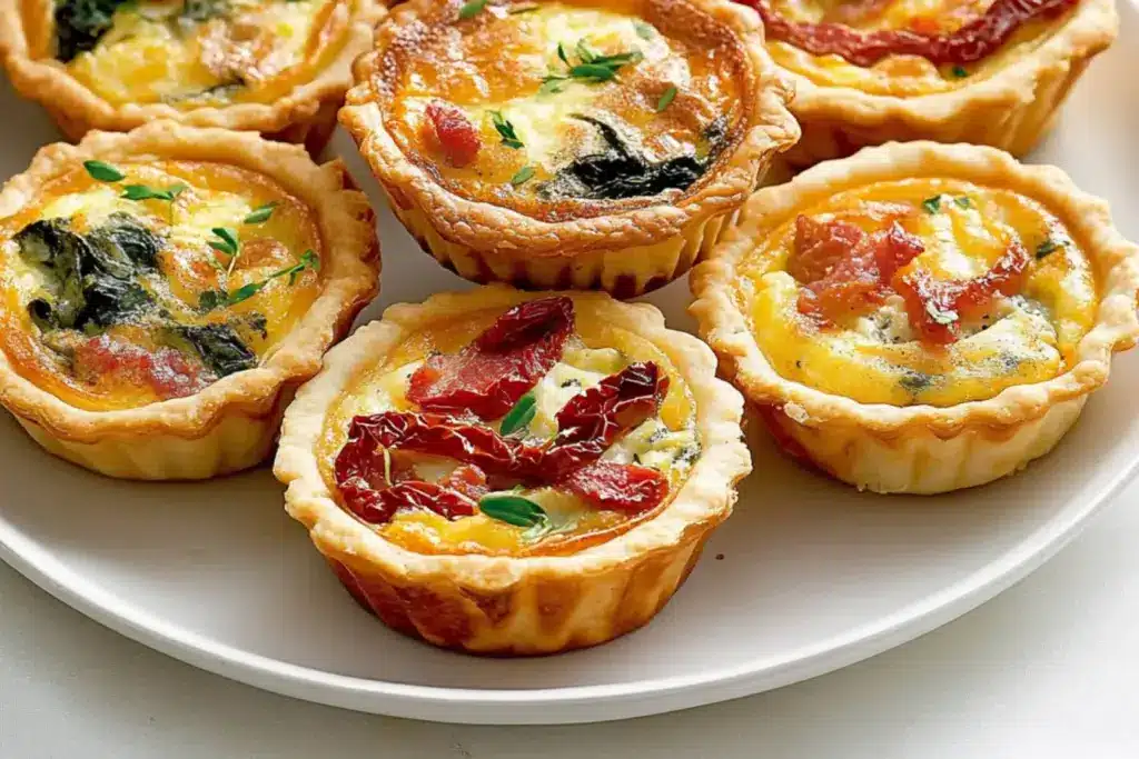 Mini quiches trois saveurs