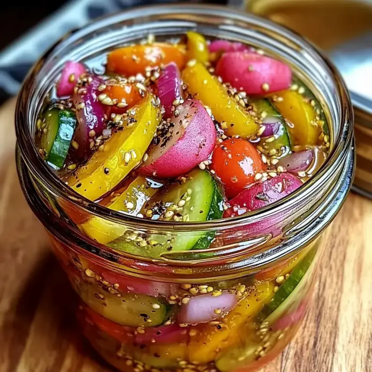 Pickles de Tomates Cerises, Oignons Rouges et Radis