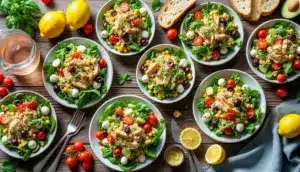 Salade de riz crispy au saumon
