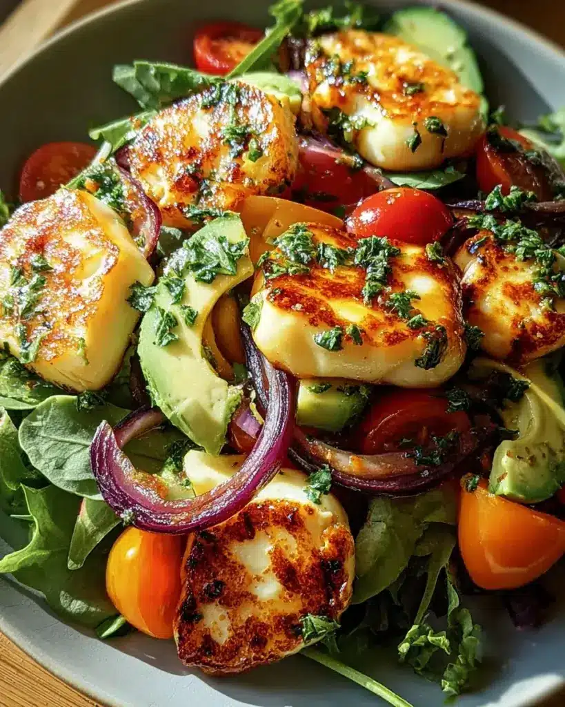 Recette de salade de halloumi grillé