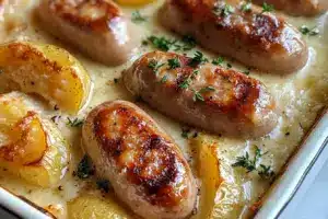 Saucisses onctueuses et purée maison
