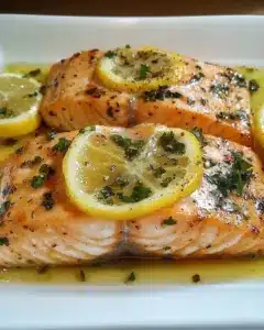 Saumon au four fondant à la marinade citronnée