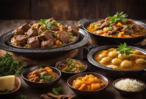 Tajine d’agneau traditionnel aux légumes